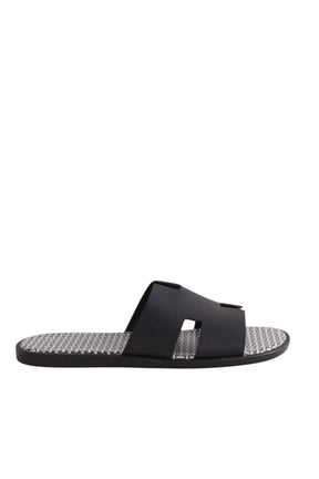 Sandales Hermès Izmir Noir en Cuir, taille 44 - Seconde Main
