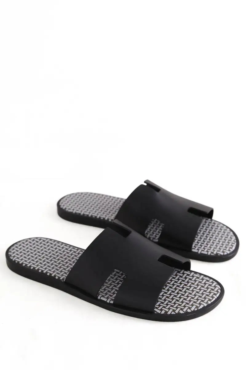 Sandales Hermès Izmir Noir en Cuir