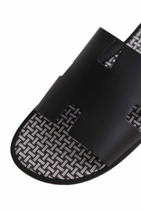 Sandales Hermès Izmir Noir en Cuir