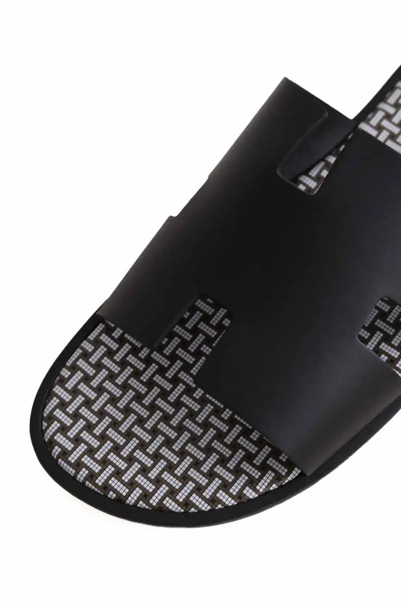Sandales Hermès Izmir Noir en Cuir