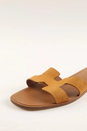 Sandales Hermès Oran Camel en Cuir