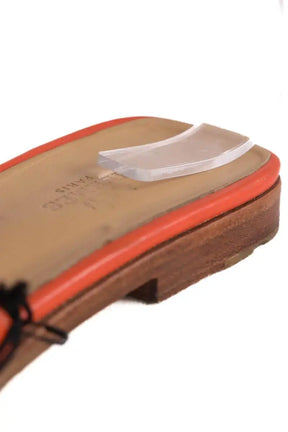 Sandales Hermès Oran Orange en Cuir