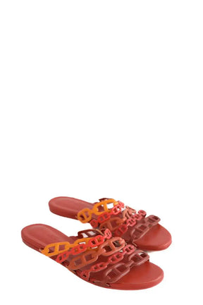 Sandales Hermès Thalassa Orange en Cuir