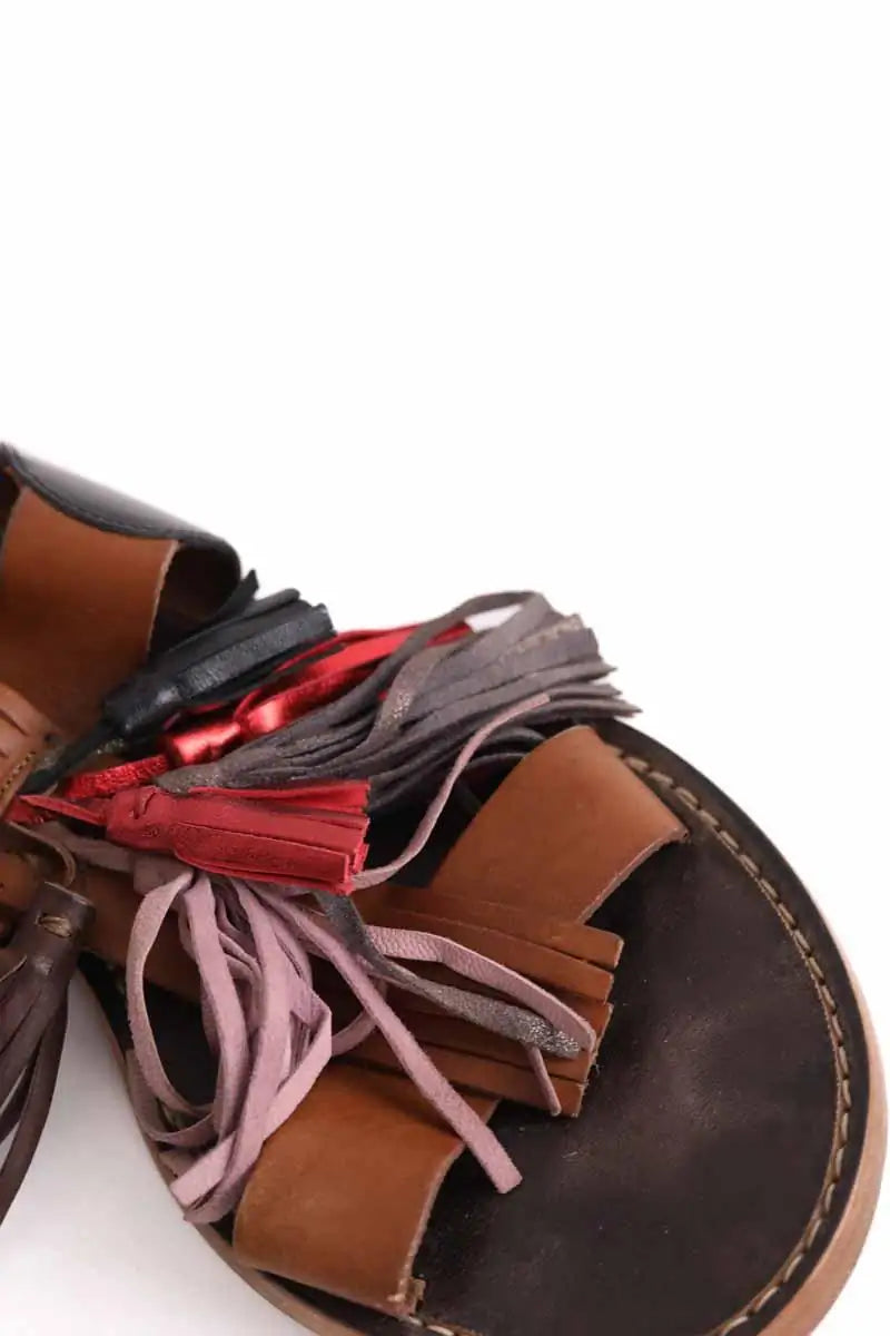 Sandales Isabel Marant Étoile pompons sandals Marron en Cuir