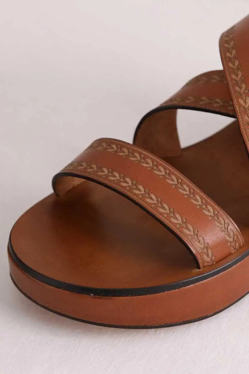 Sandales Isabel Marant Nuriee gladiator flatform Camel en Cuir