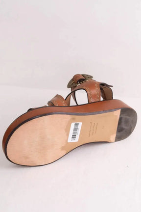 Sandales Isabel Marant Nuriee gladiator flatform Camel en Cuir
