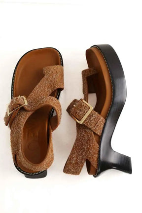 Sandales Loewe Camel en Cuir