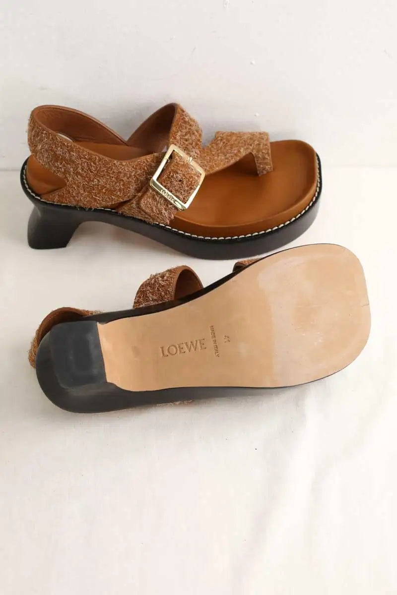 Sandales Loewe Camel en Cuir
