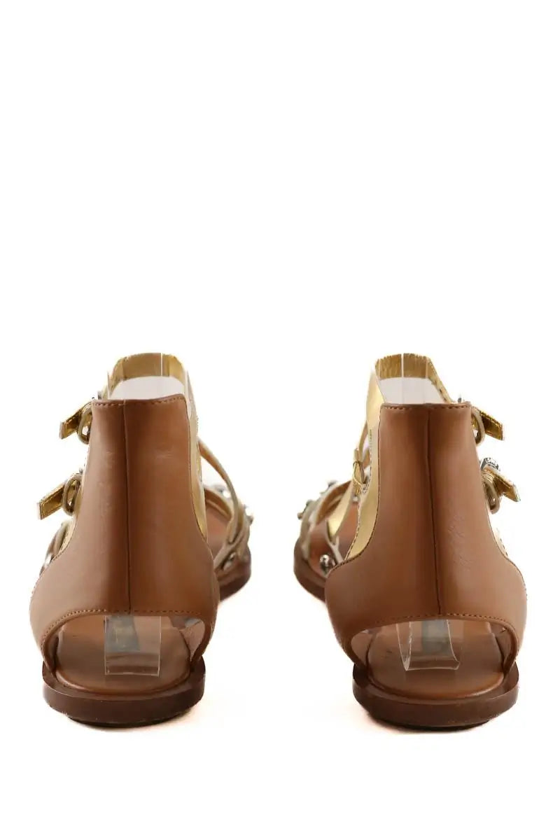 Sandales Louis Vuitton Doré en Cuir