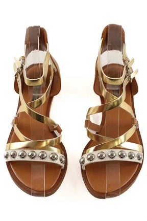 Sandales Louis Vuitton Doré en Cuir