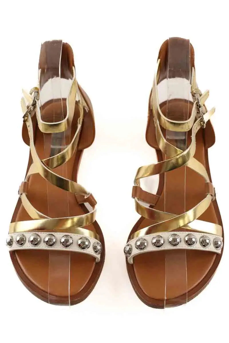 Sandales Louis Vuitton Doré en Cuir