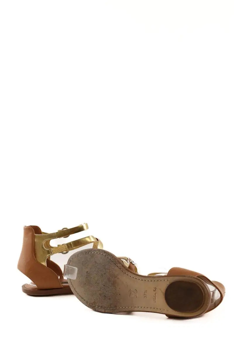 Sandales Louis Vuitton Doré en Cuir