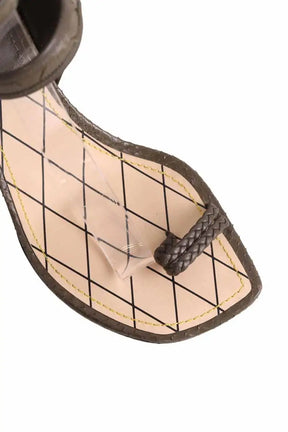 Sandales Louis Vuitton Kaki en Cuir