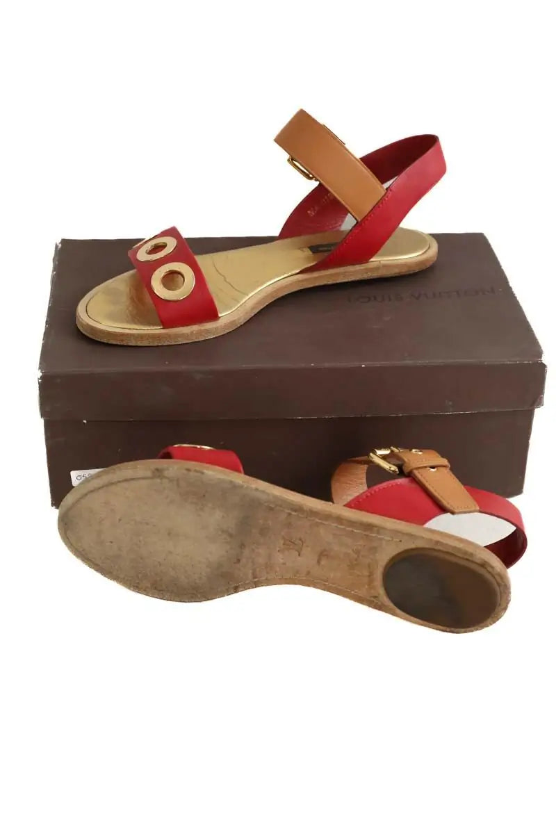 Sandales Louis Vuitton Rouge en Cuir