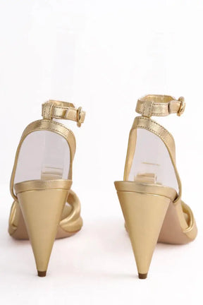Sandales Maje Doré en Cuir