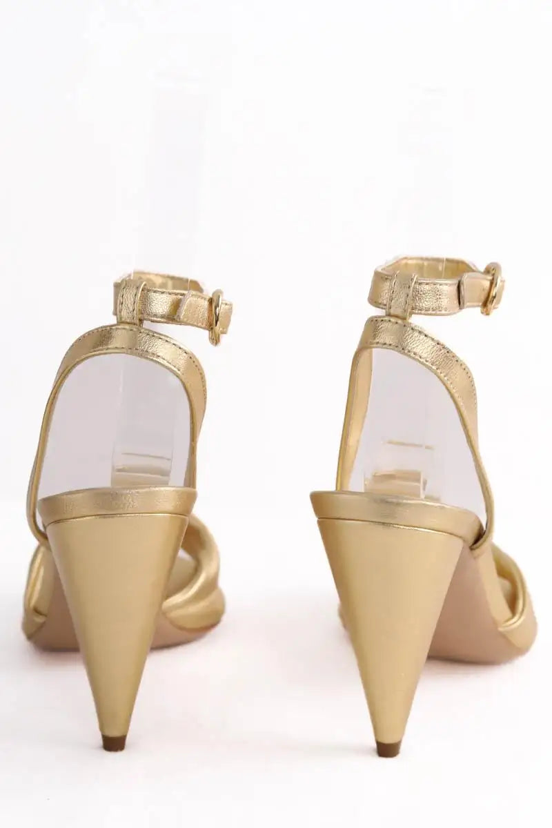 Sandales Maje Doré en Cuir