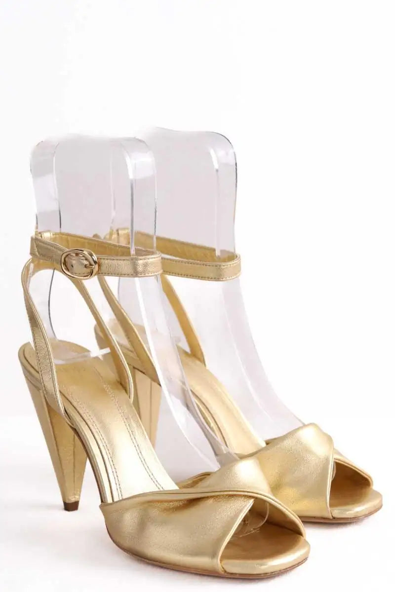 Sandales Maje Doré en Cuir