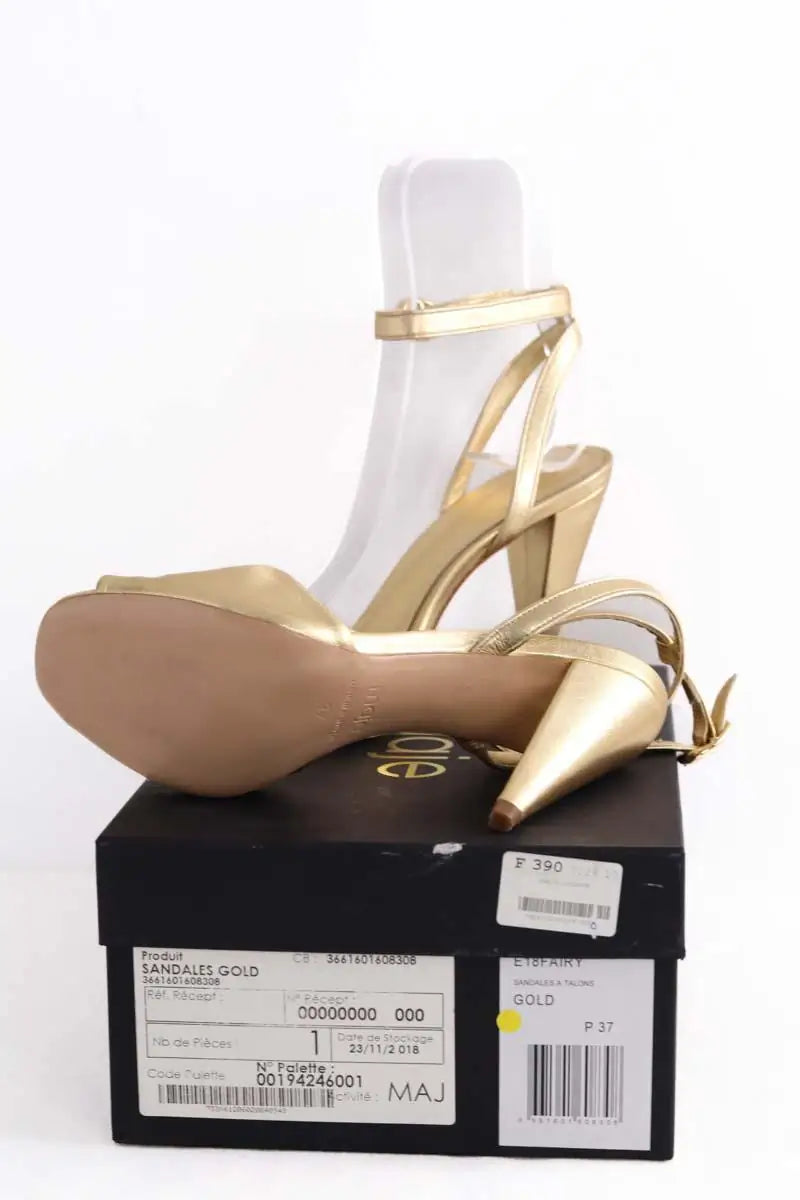 Sandales Maje Doré en Cuir