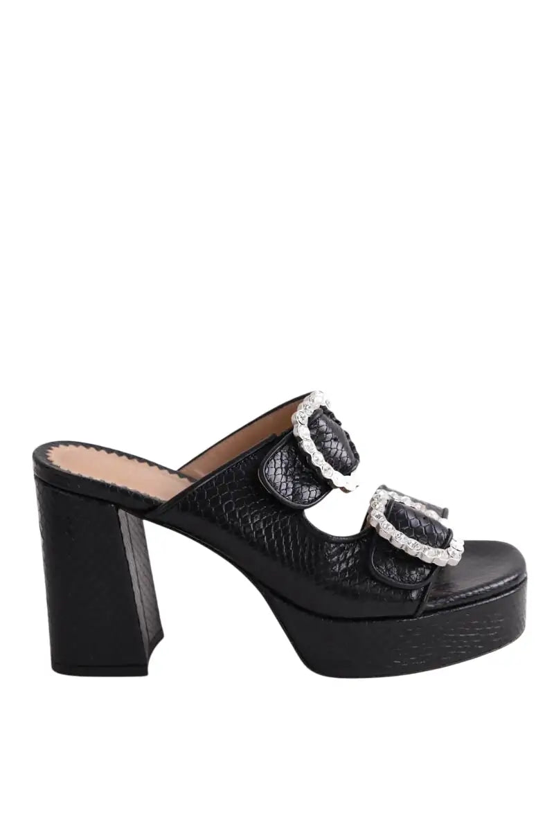 Sandales Maje Noir en Cuir, taille 37 - Seconde Main
