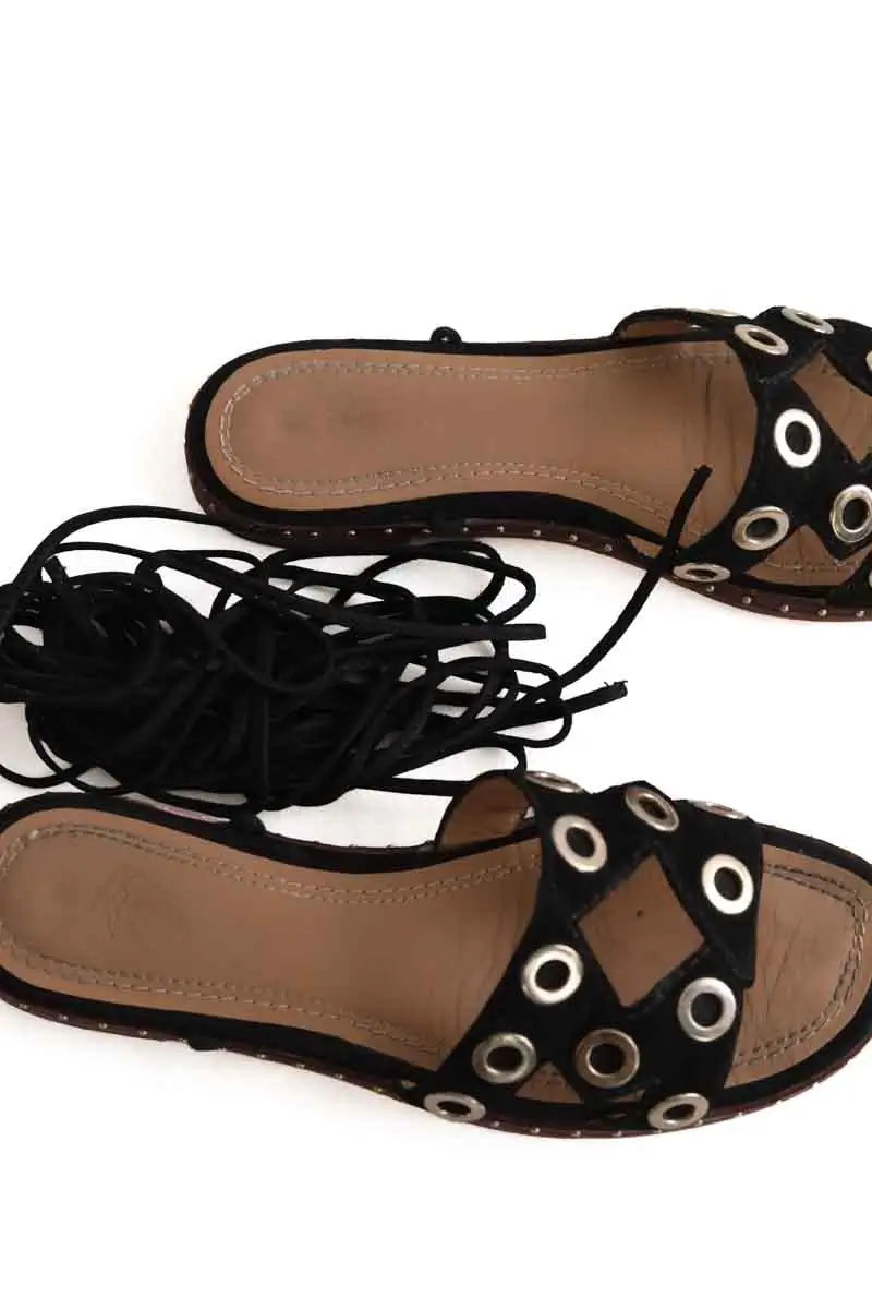 Sandales Maje Noir en Daim