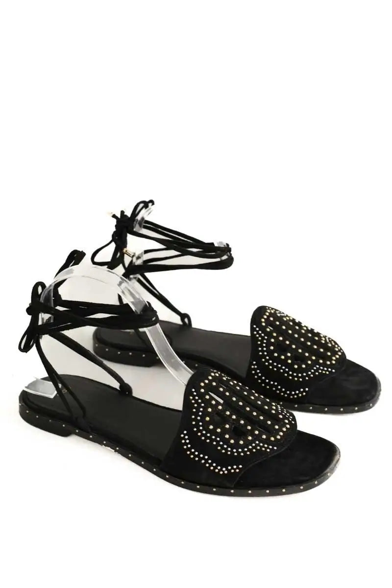Sandales Maje Noir en Daim