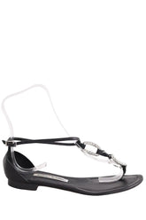 Sandales Manolo Blahnik Noir en Cuir, taille 37 - Seconde Main