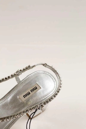 Sandales Miu Miu Argent en Cuir