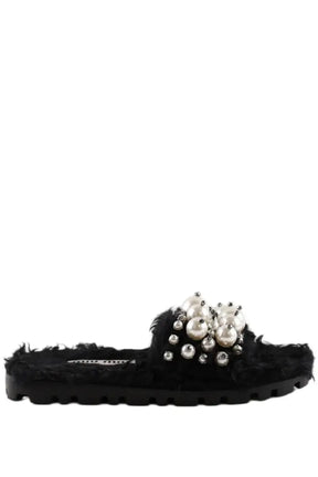 Sandales Miu Miu Noir en Fourrure, taille 36 - Seconde Main