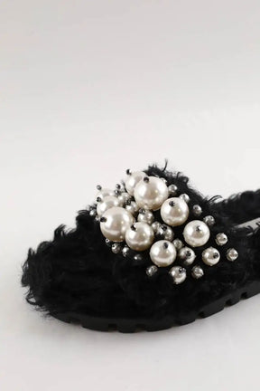 Sandales Miu Miu Noir en Fourrure