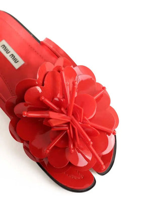 Sandales Miu Miu Rouge en Cuir