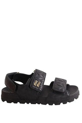 Sandales Miu Miu Sandales sportives en cuir nappa matelassé Noir en Cuir, taille 39 - Seconde Main