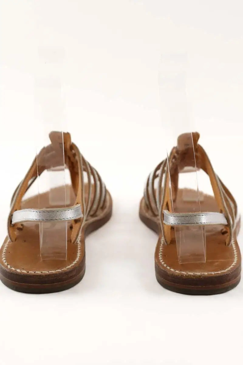 Sandales Rondini Argent en Cuir