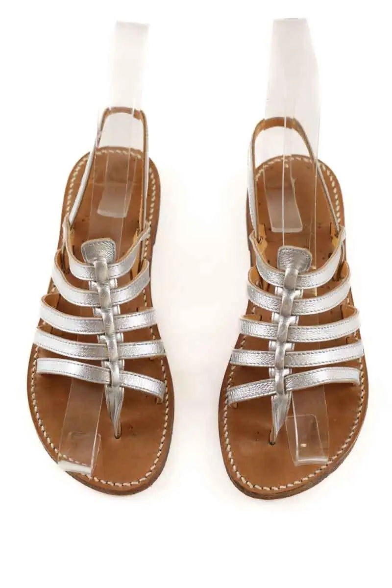 Sandales Rondini Argent en Cuir
