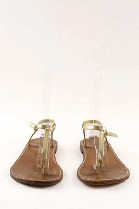 Sandales Rondini Doré en Cuir