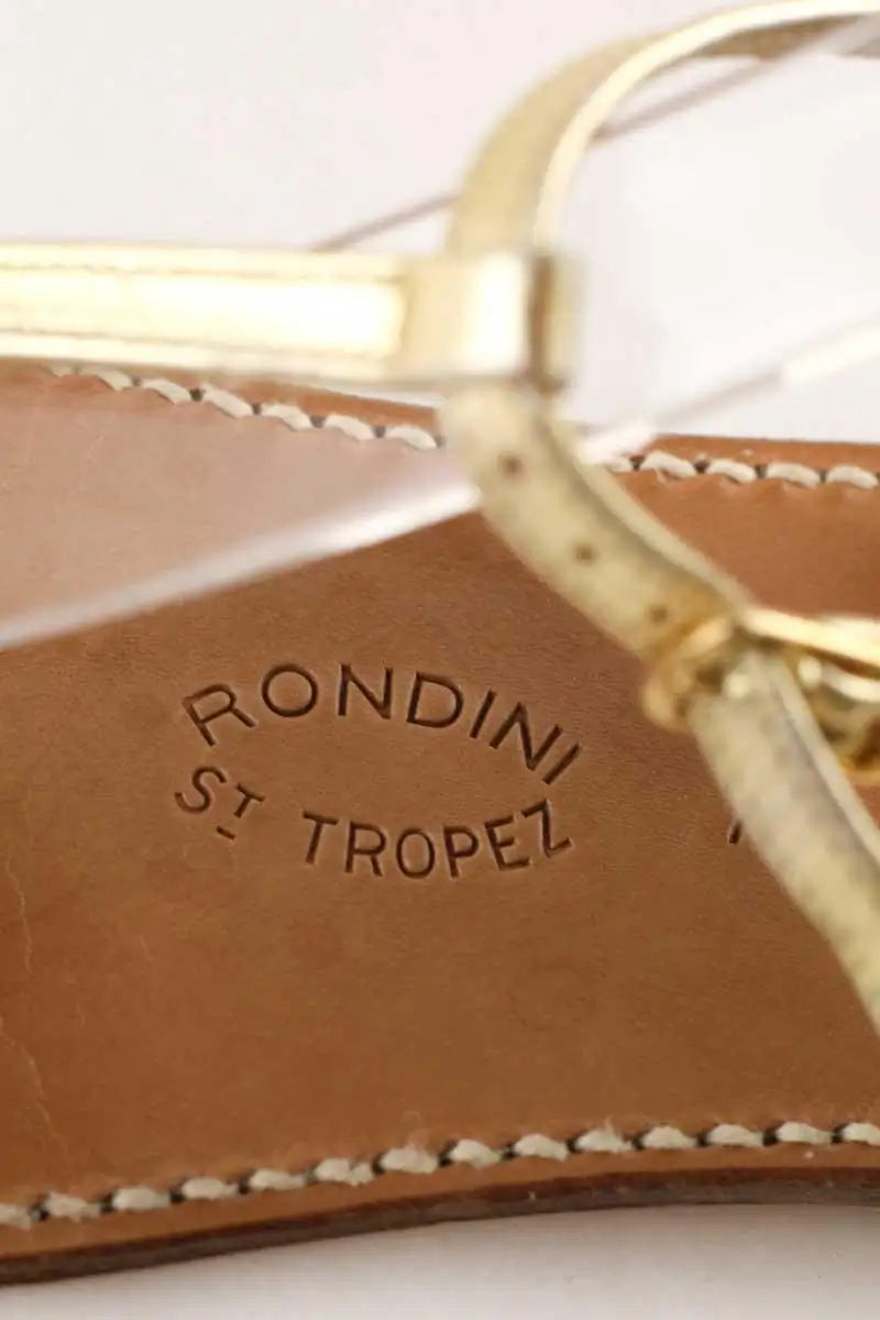 Sandales Rondini Doré en Cuir