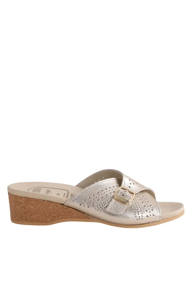 Sandales Rouje Jacqueline Doré en Cuir, taille 38 - Seconde Main