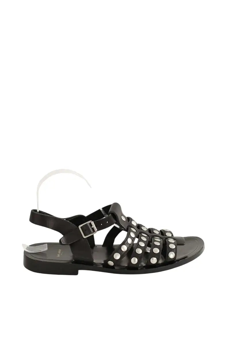 Sandales Saint Laurent Noir en Cuir, taille 41 - Seconde Main