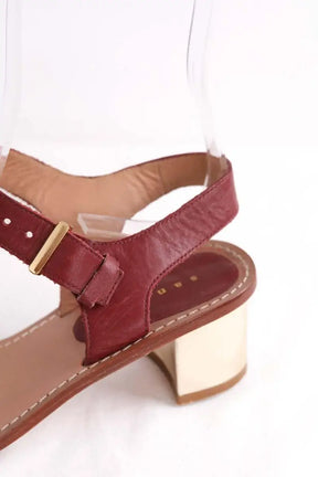 Sandales Sandro Bordeaux en Cuir