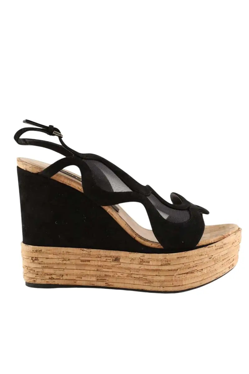 Sandales Sergio Rossi Noir en Cuir, taille 39 - Seconde Main