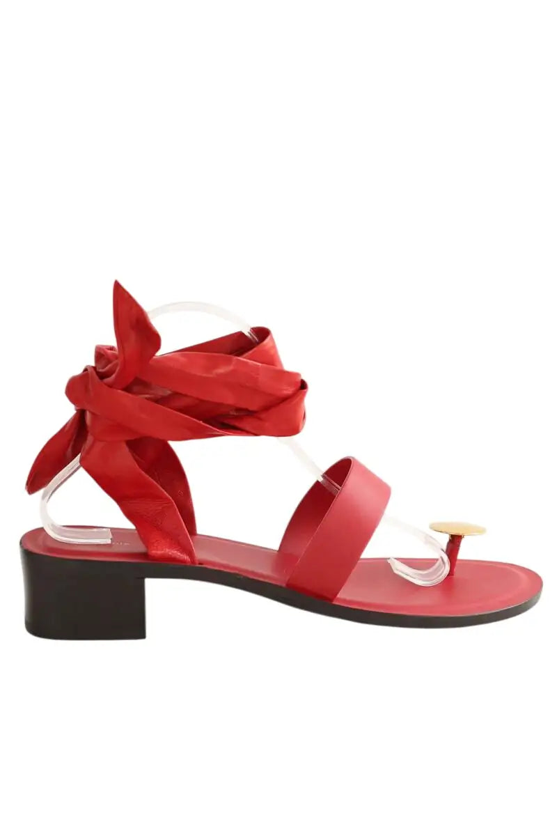 Sandales The Row Rouge en Cuir, taille 41 - Seconde Main