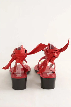 Sandales The Row Rouge en Cuir
