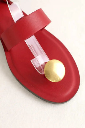 Sandales The Row Rouge en Cuir