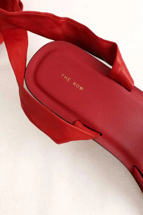 Sandales The Row Rouge en Cuir