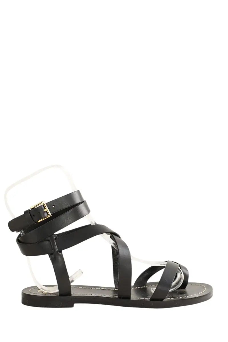 Sandales Tory Burch Noir en Cuir, taille 37 - Seconde Main