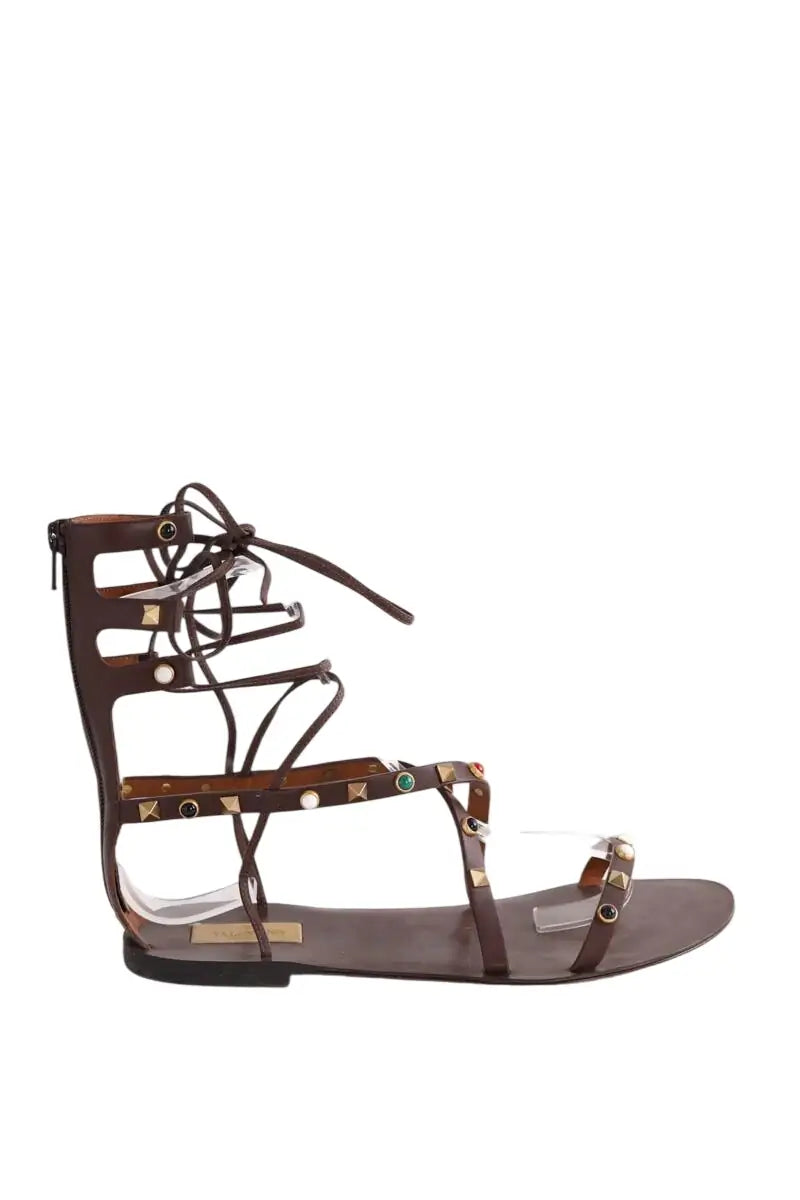 Sandales Valentino Marron en Cuir, taille 40 - Seconde Main