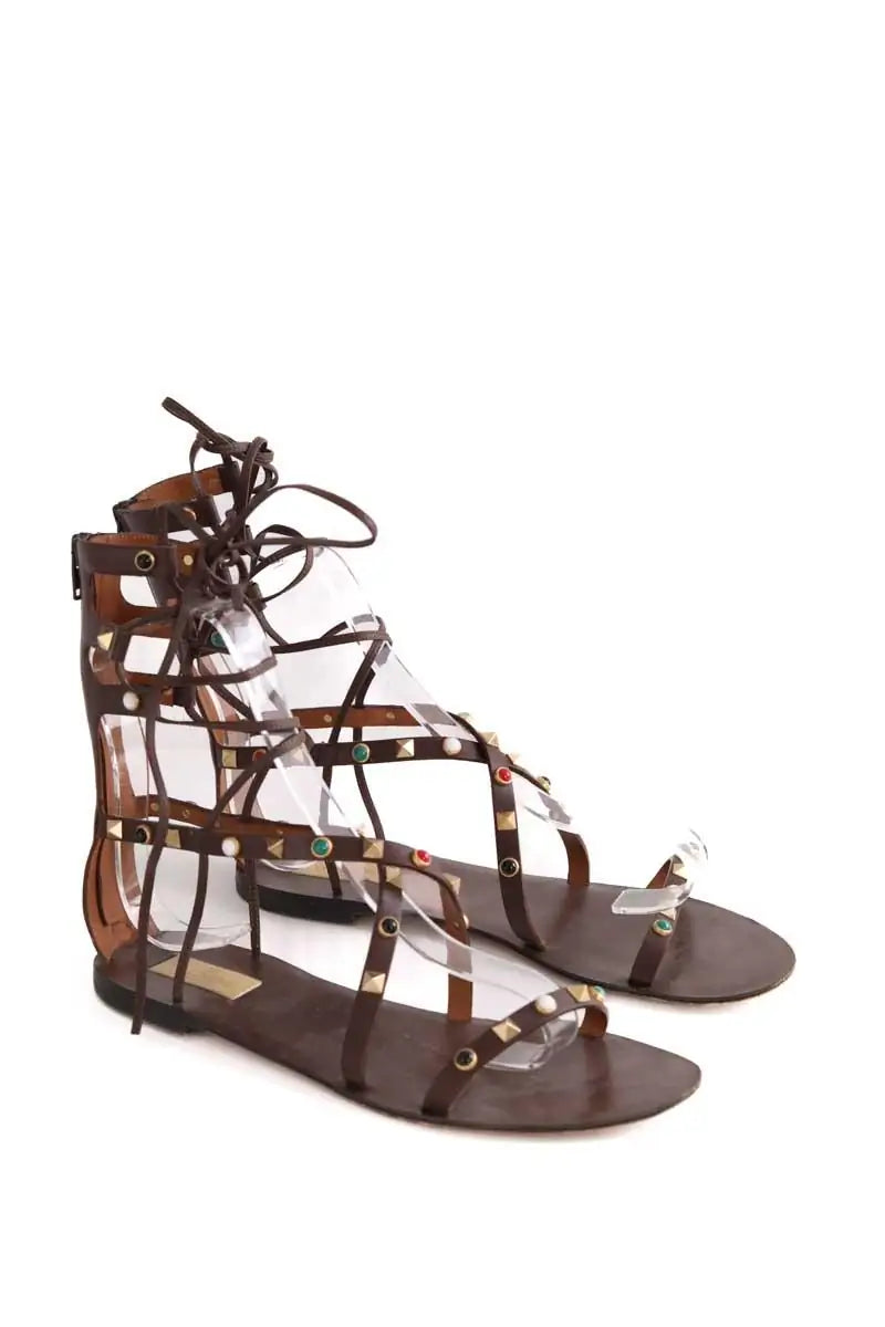 Sandales Valentino Marron en Cuir