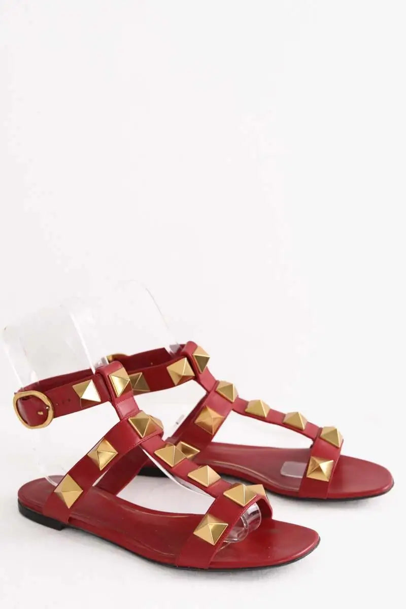 Sandales Valentino Rouge en Cuir