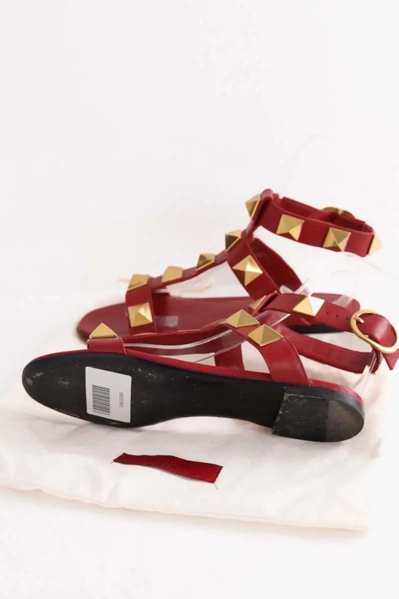 Sandales Valentino Rouge en Cuir