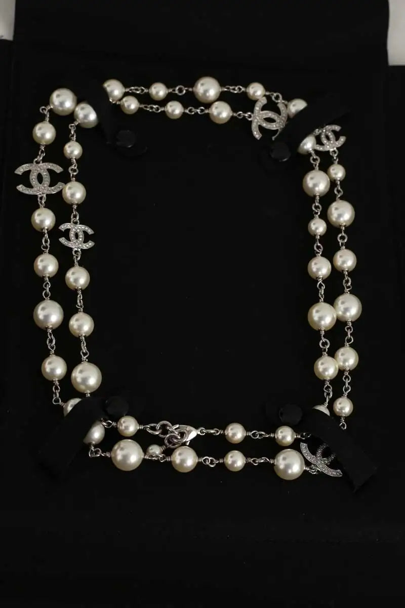 Sautoir à perles Chanel Blanc en Perle