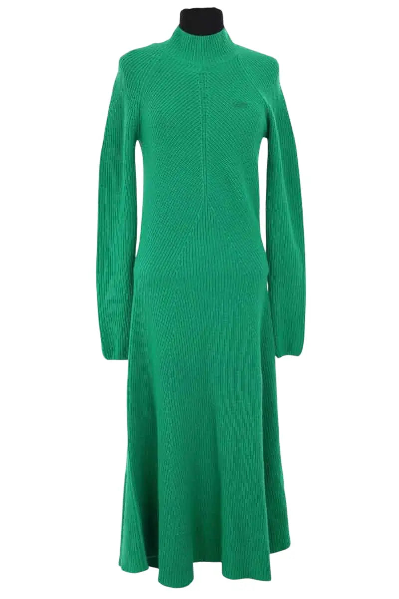 Robe Lacoste Vert en Laine, taille S - Seconde Main